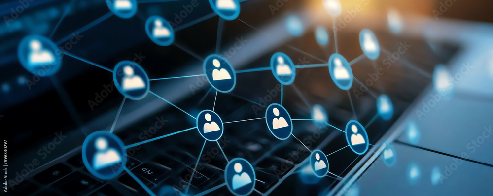 Poster digital workflow of recruitment processes optimized by hr it systems, information technology hr recr