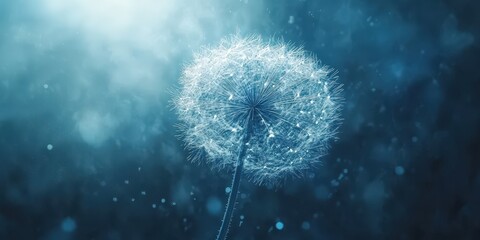 Blue Fireworks Blooming in the Sky