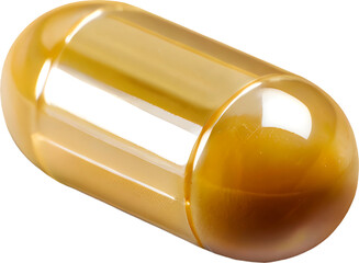 Glossy yellow capsule pill