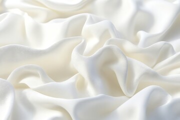 Wedding background with gentle waves of silk fabric and beige bridal dresses with ruffles. Illustration of wedding decor.