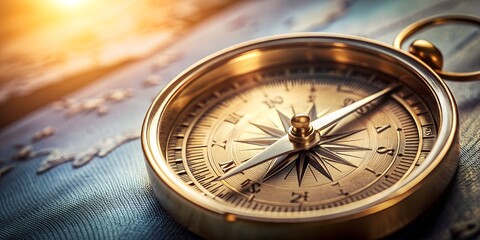 Fototapeta premium Close up compass navigating in travel concept AI-Created Content