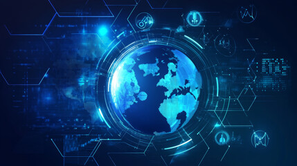 Obraz premium Vector abstract background featuring a globe, symbolizing global medical health care innovation and advancements in the field.