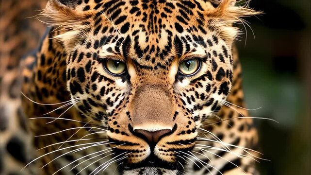 A close-up of a leopard showcasing its distinctive spotted fur and intense gaze.