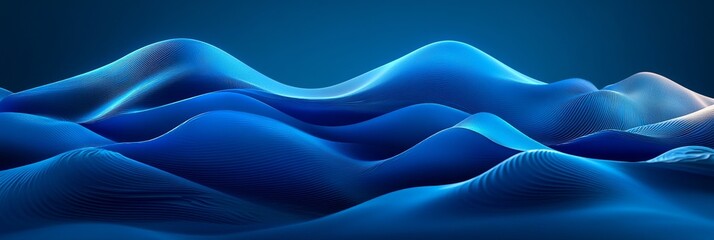 Obraz premium Background of dark blue abstract waves with smooth waves