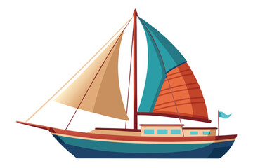 Sailboat vector illustration isolated on a white background