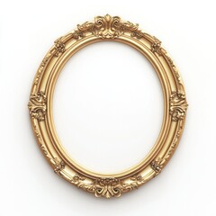 Golden oval picture frame photography accessories decorative.