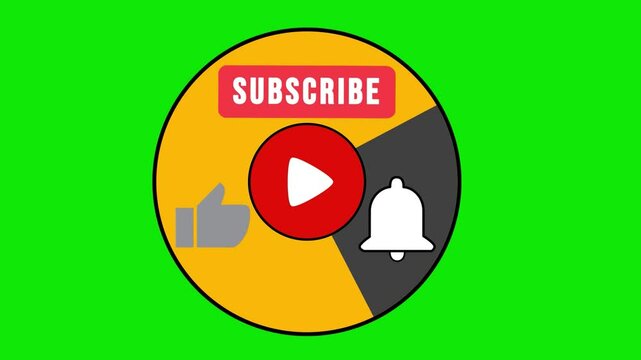 like and subscribe button in a circle 