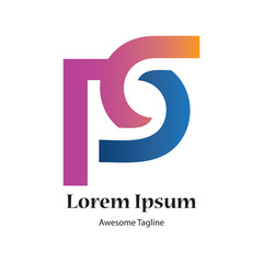 PS letter initial logo design icon