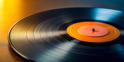 Obraz premium Schallplatte Vinyl Schellack Vinylscheibe Scheibe Platte AI-Created Content