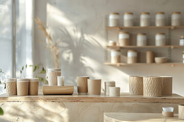 Eco-friendly Recycled Paper Products Under Natural Light  