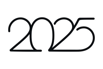 Happy new year 2025, logo, vector illustration, celebrate concept
