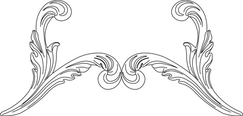 Vector sketch illustration silhouette design decorative ornament floral classic vintage ethnic traditional design complement