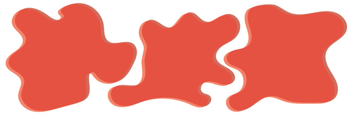 Modern liquid irregular blob shape abstract elements graphic flat style design fluid vector illustration set.
