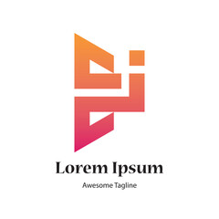 EI letter initial logo design icon