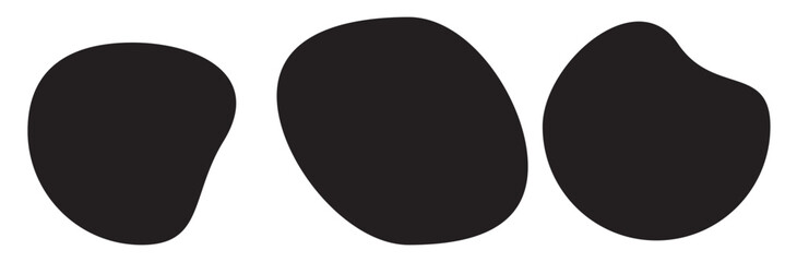 Blob shape organic, vector illustration set. Collection from abstract forms for design and paint. Liquid silhouette drop in modern style. Basic stains isolated elements on white background