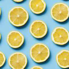 Fototapeta premium Lemon Slice Seamless Pattern - Perfect Repeat 