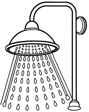 recommend clip art: Shower vector line art