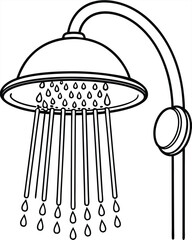 Shower vector line art