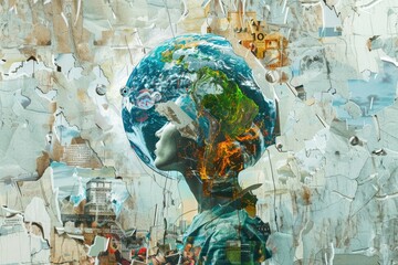 graffiti on wall  surreal image concept 