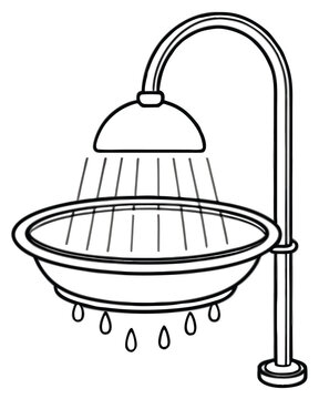 recommend clip art: Shower vector line art