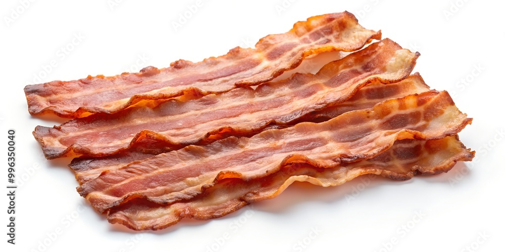 Poster isolated crispy slices of bacon ai-generated content