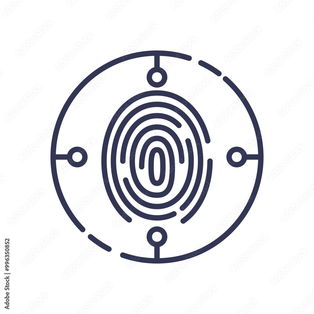 Aufkleber fingerprint icon representing biometric security and authentication.