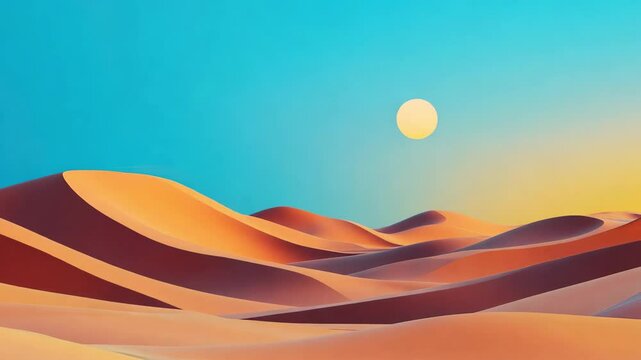 Golden Desert animation background under the sun