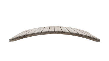 Old wooden bridge isolated on transparent background