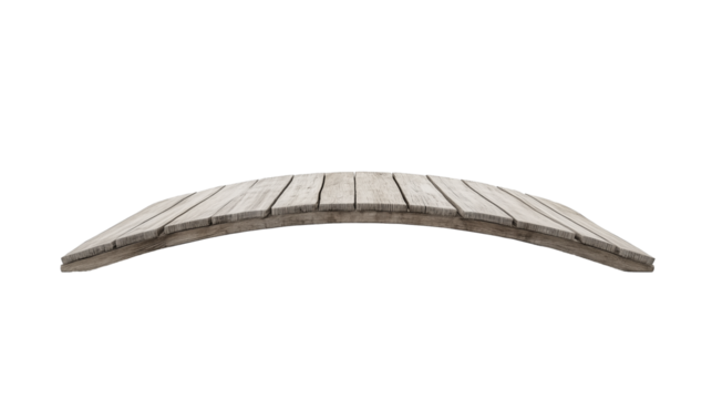 Old wooden bridge isolated on transparent background