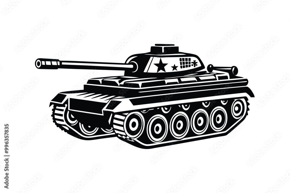 Sticker tank vector silhouette