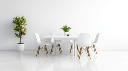 Minimalist White Dining Room Interior Design