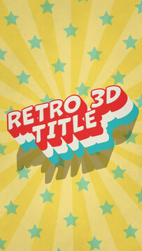 Vertical Retro Colorful 3D Title