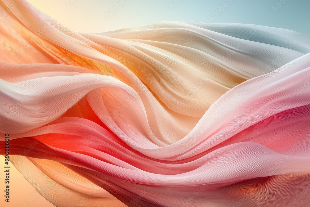 Poster a captivating display of color intertwining with ethereal grace and fluid motion in harmony