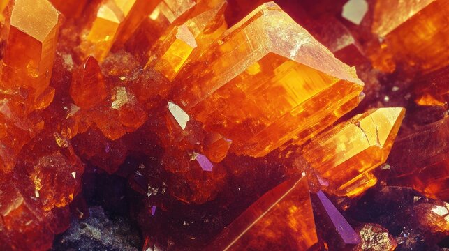 Microscopic image of vibrant orange potassium dichromate crystals measuring 16mm in width
