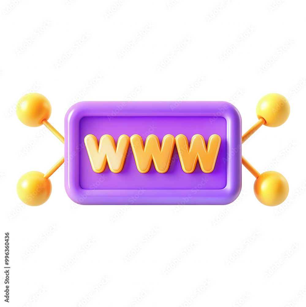 Aufkleber this image features a colorful 3d model of a 'www' icon, designed with vibrant colors and geometric 