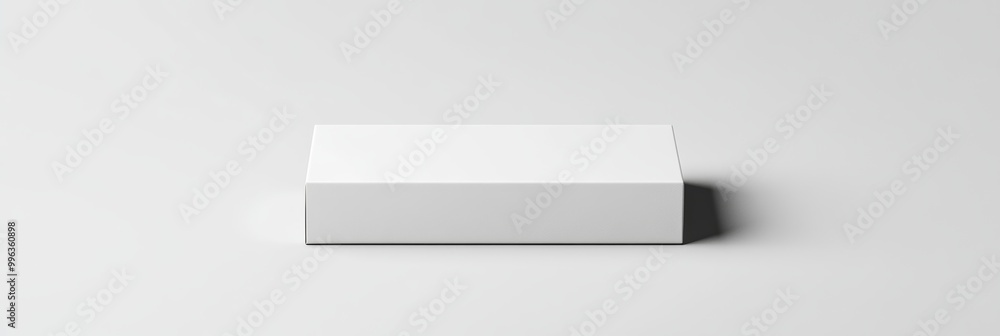 Aufkleber a small, rectangular package with crisp edges and a blank design, ready for a mockup presentation