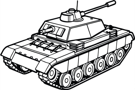 recommend clip art: Tank vector line art style