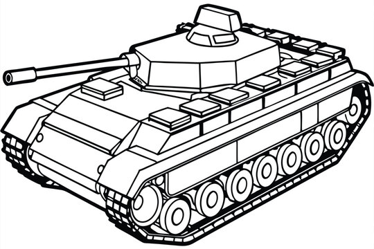 recommend clip art: Tank vector line art style