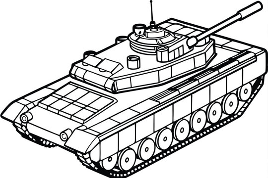 recommend clip art: Tank vector line art style