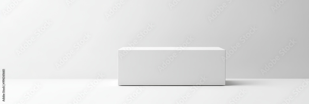 Poster an empty white box displayed on a clean white background, emphasizing the simplicity of its design