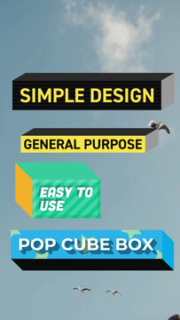 Vertical Pop Cube Box Lower Thirds