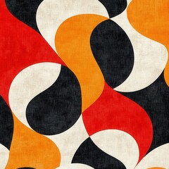 AI creating unique patterns for fabric design, bold, abstract shapes and textures