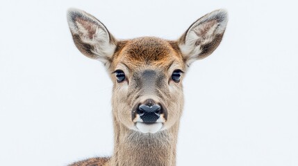 Obraz premium Close up of a deer on a white background Wildlife photography