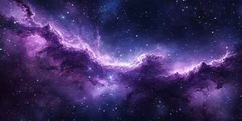 Naklejka premium Stunning Purple Galaxy Background with Stars