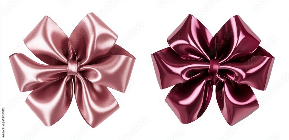 Poster the ribbon is red and pink and is isolated on a transparent background generated by stock