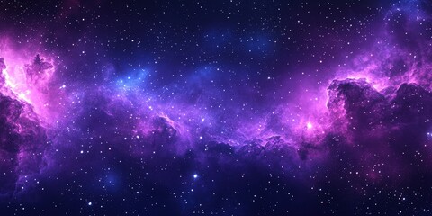 Naklejka premium Stunning Purple Galaxy with Stars in Night Sky