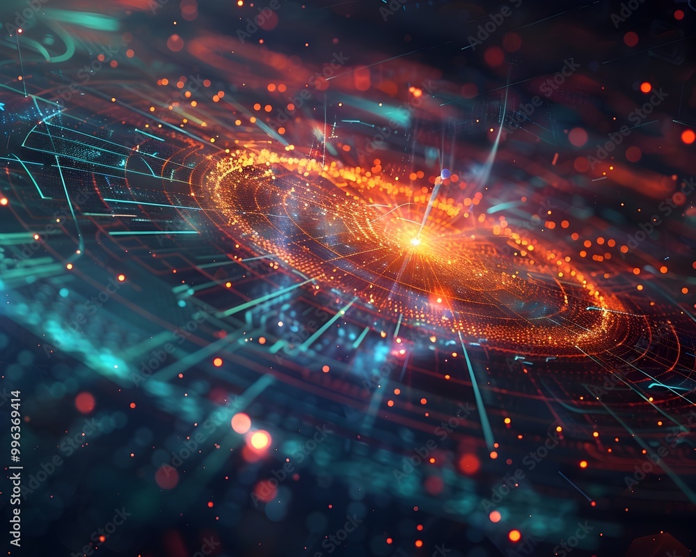Poster interstellar communication network visualized on cosmic digital map highlighting wormholes and short