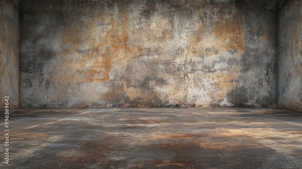 Poster grunge style empty interior space suitable for use as a background
