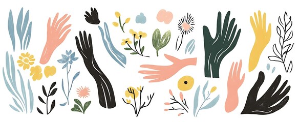 Obraz premium A flat illustration of an abstract collage