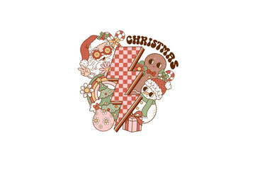 Groovy Christmas PNG Sublimation design